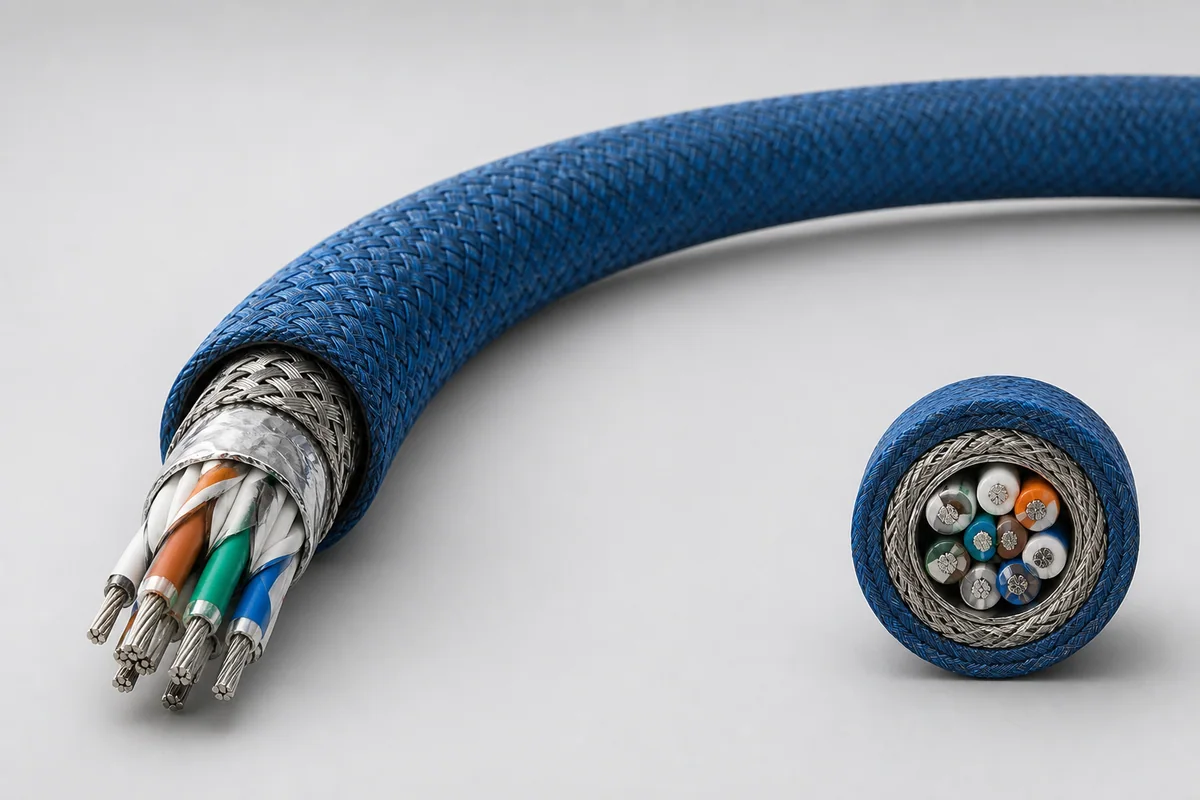 Abrasion-resistant fluoropolymer cable jacket construction