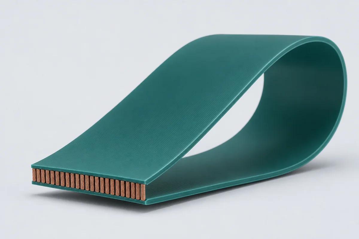 High-flex flat cable in repeated planar motion