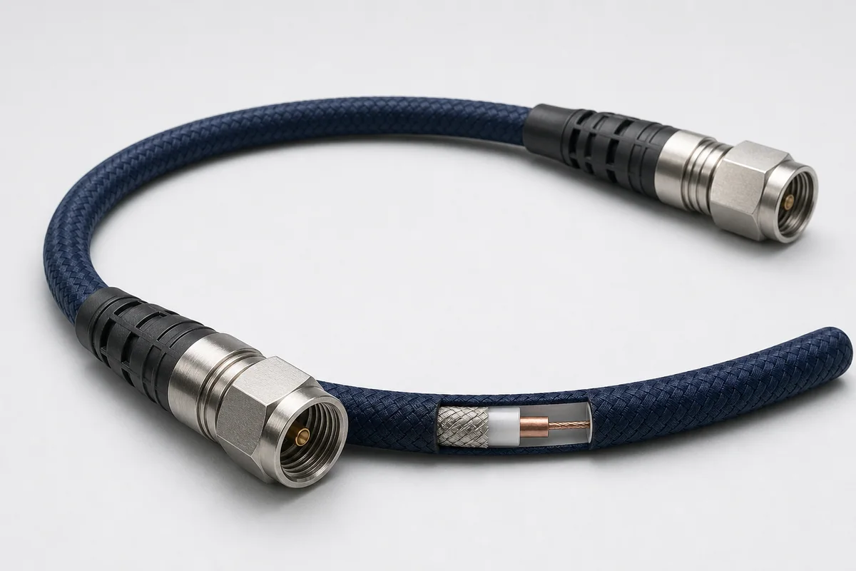 Ruggedized airframe microwave RF cable assembly