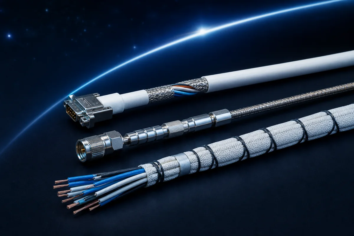 航天数据电缆、SpaceWire 电缆与轻量化线束结构示意