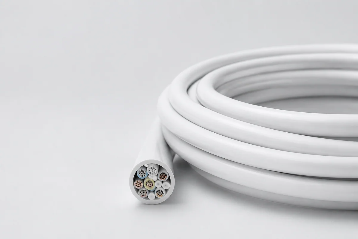 Semiconductor-tool ultraclean static round cable construction